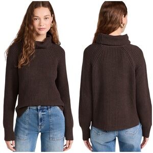 Alex Mill Chocolate Brown Cotton Cashmere Turtleneck Sweater XL